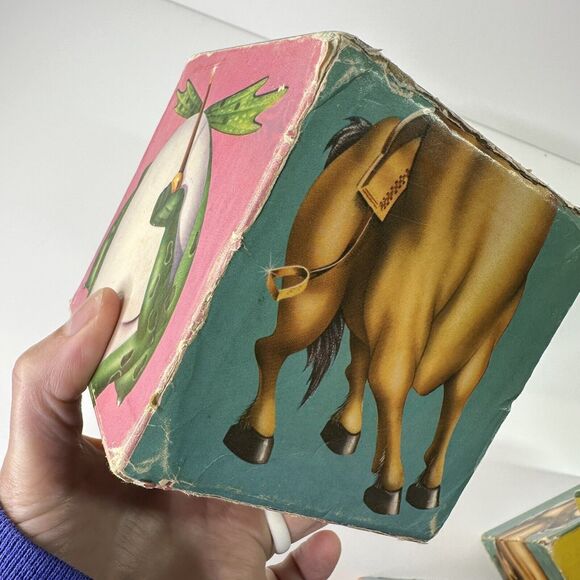 Vtg 1962 Lakeside Toys Large Barnyard Animal Puzzle Blocks Lil BooBoos Mix Match - Picture 13 of 13